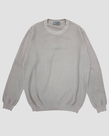 Cotton Crew Neck Sweater in Latte