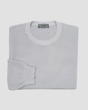 Cotton Crew Neck Sweater in Platinum