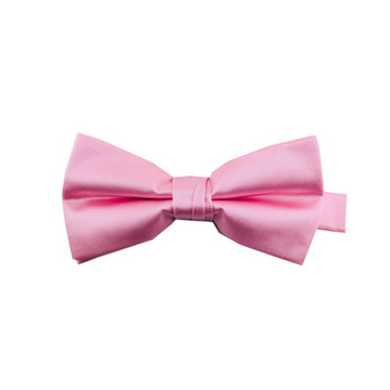 Satin Solid Pre-Tied Bowtie in Pink