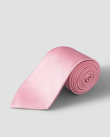 Solid Silk Twill Tie in Pink