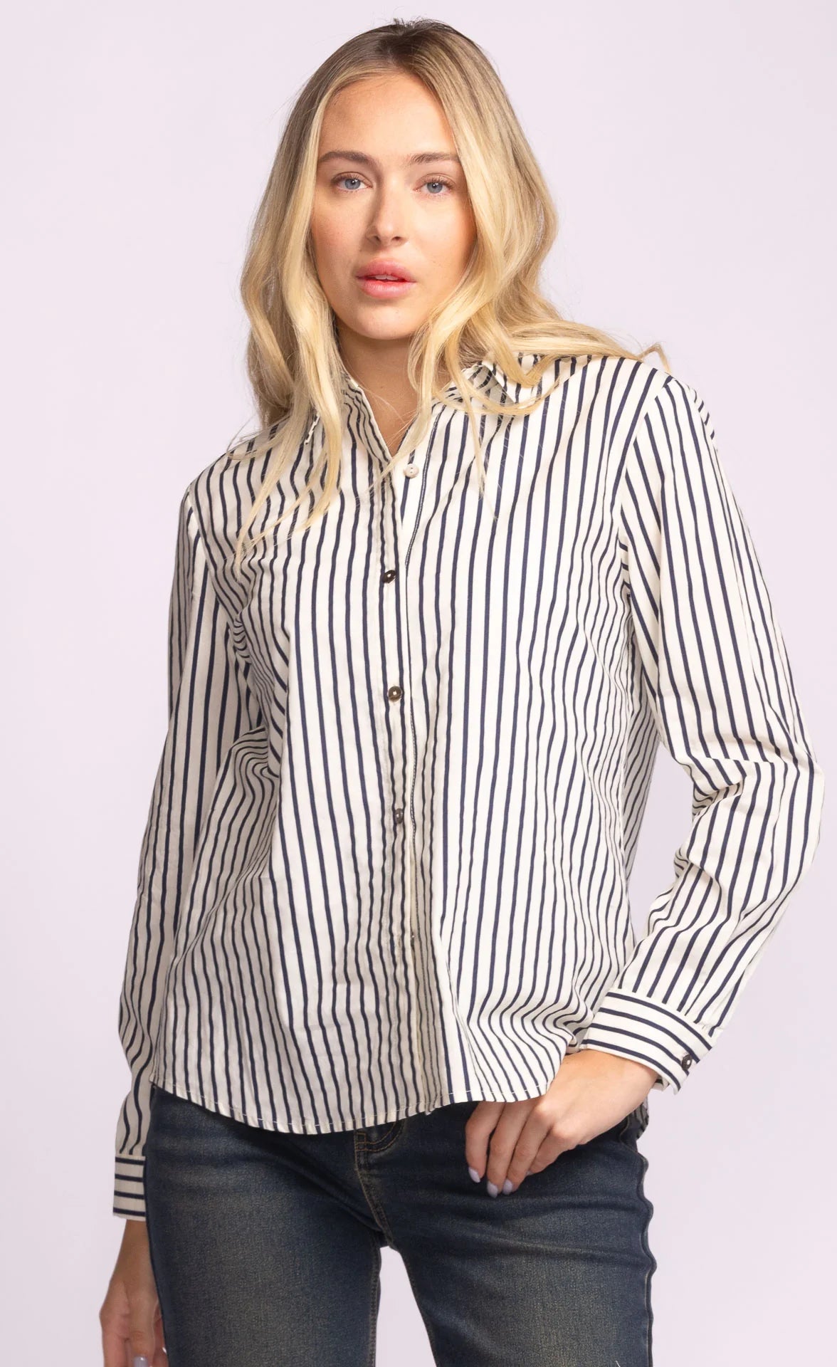 Sapphire Top in Blue Stripe
