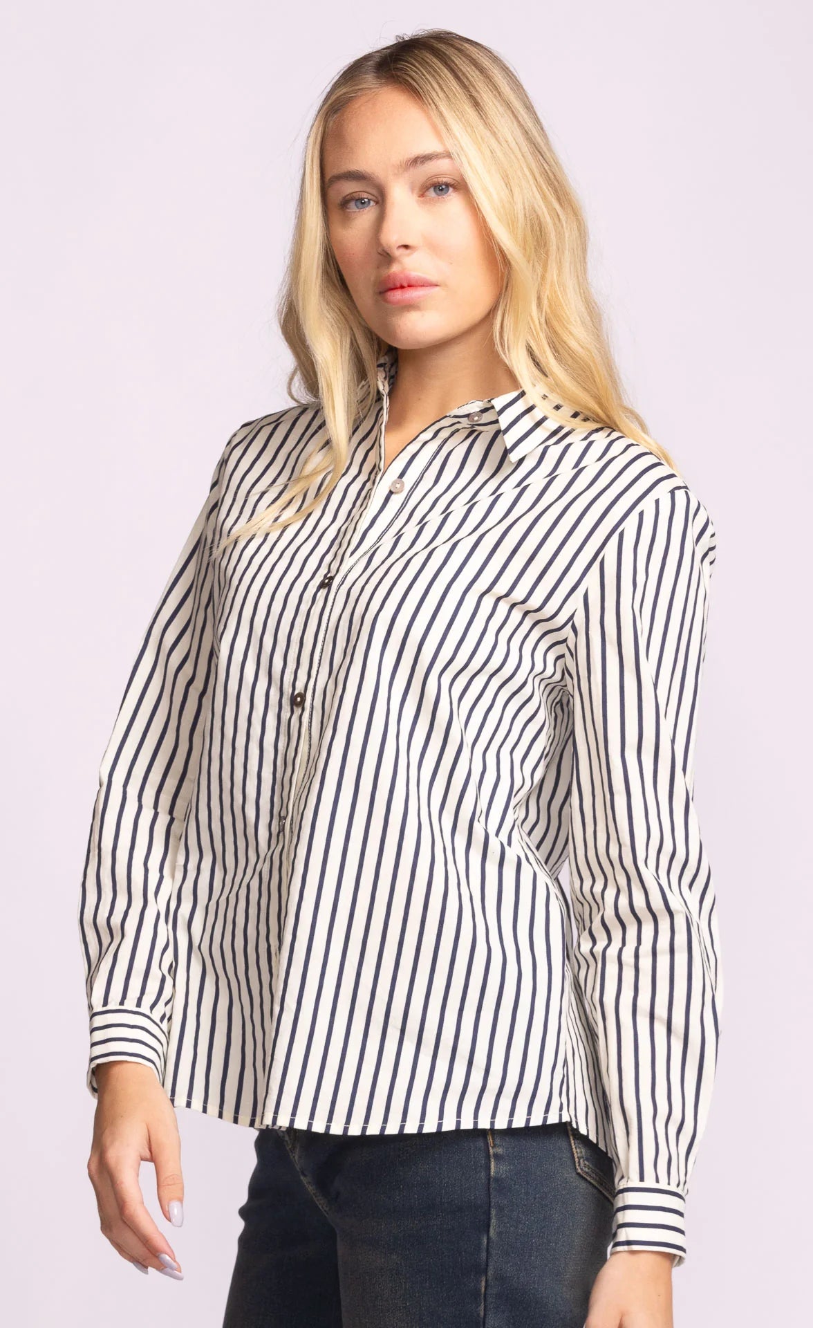 Sapphire Top in Blue Stripe