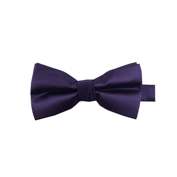 Satin Solid Pre-Tied Bowtie in Purple