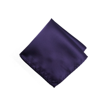 Satin Solid Pre-Tied Pocket Square in Purple