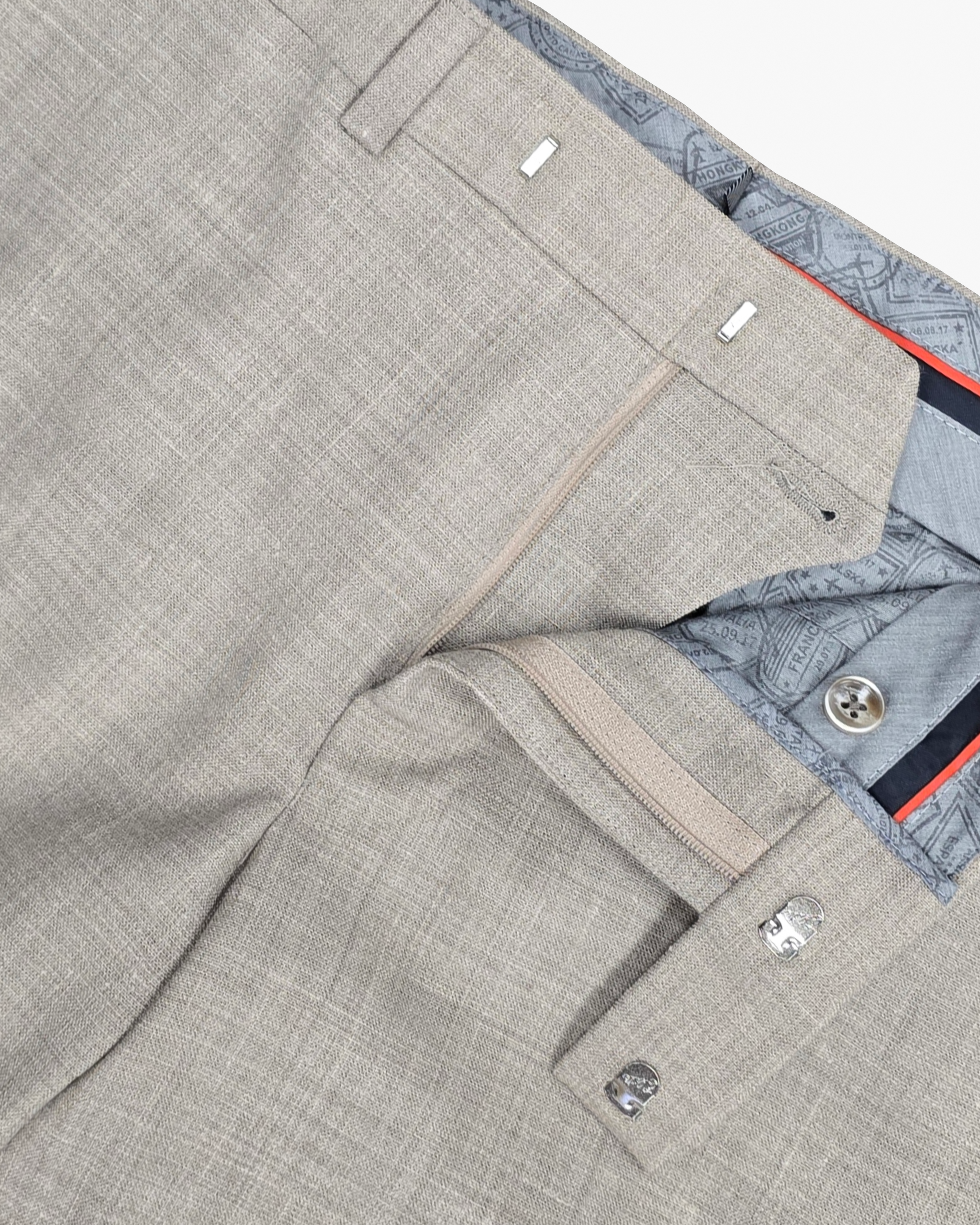 Yuri Slim Fit Linen Blend Dress Pant in Beige