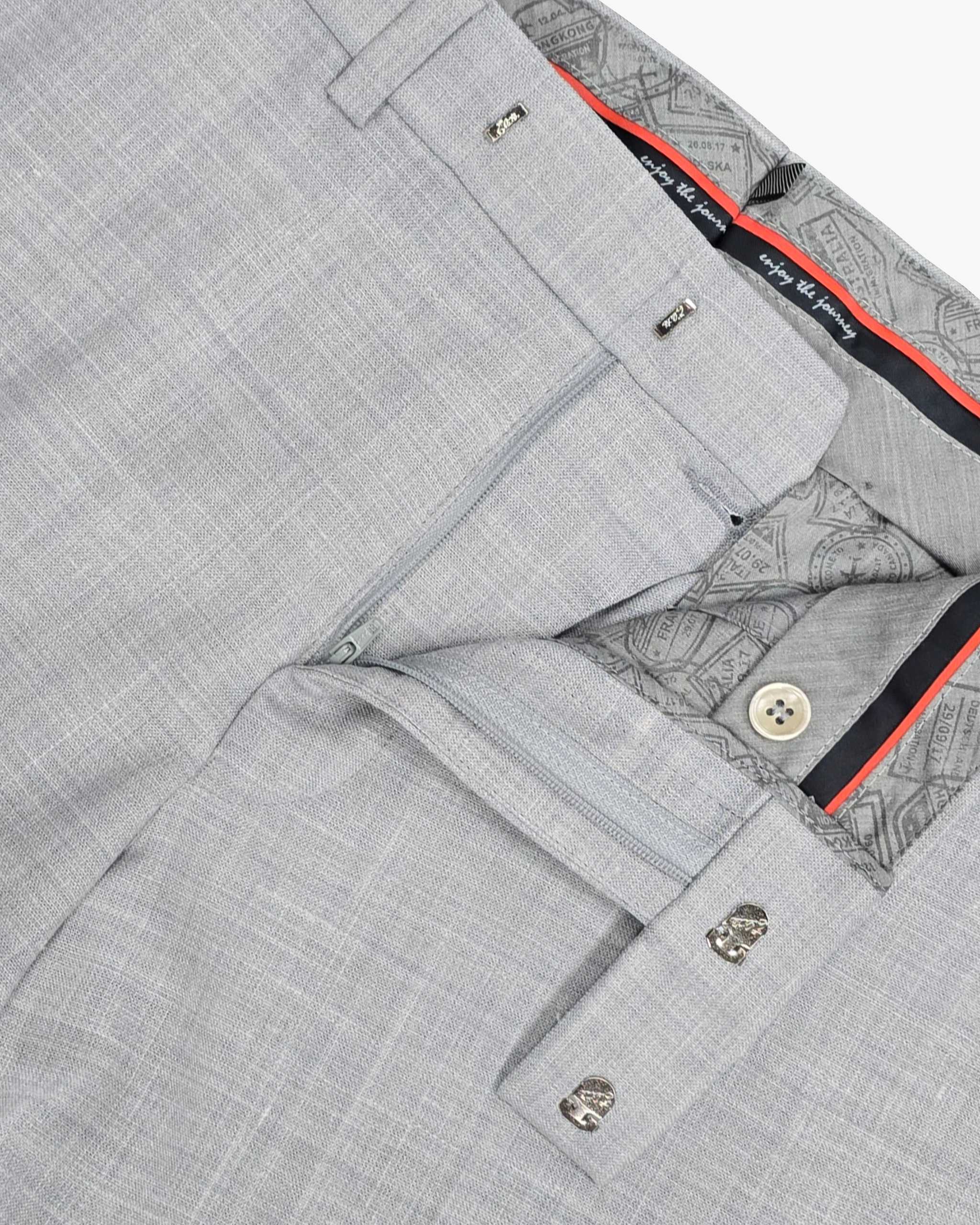 Yuri Slim Fit Linen Blend Dress Pant in Light Grey
