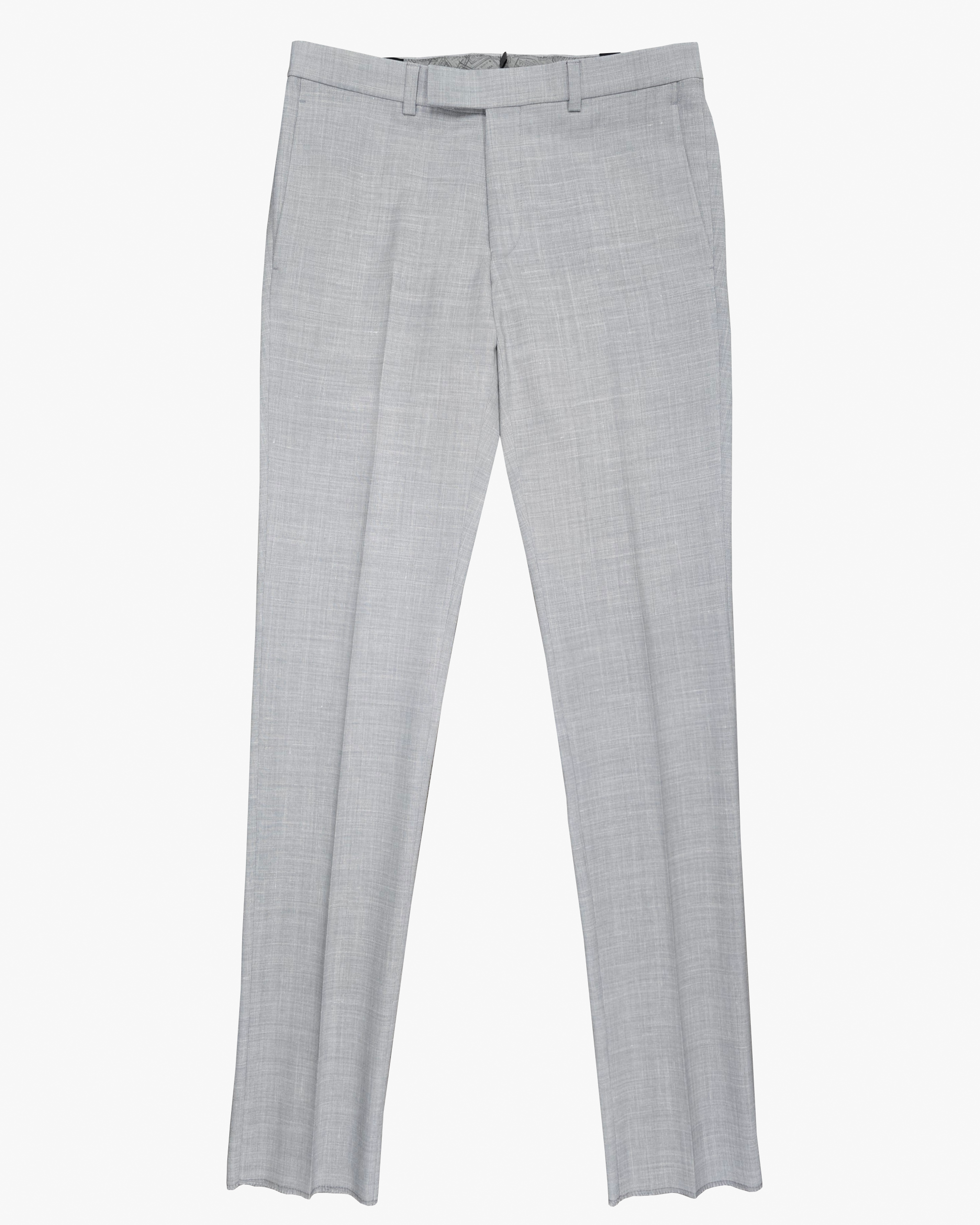 Yuri Slim Fit Linen Blend Dress Pant in Light Grey