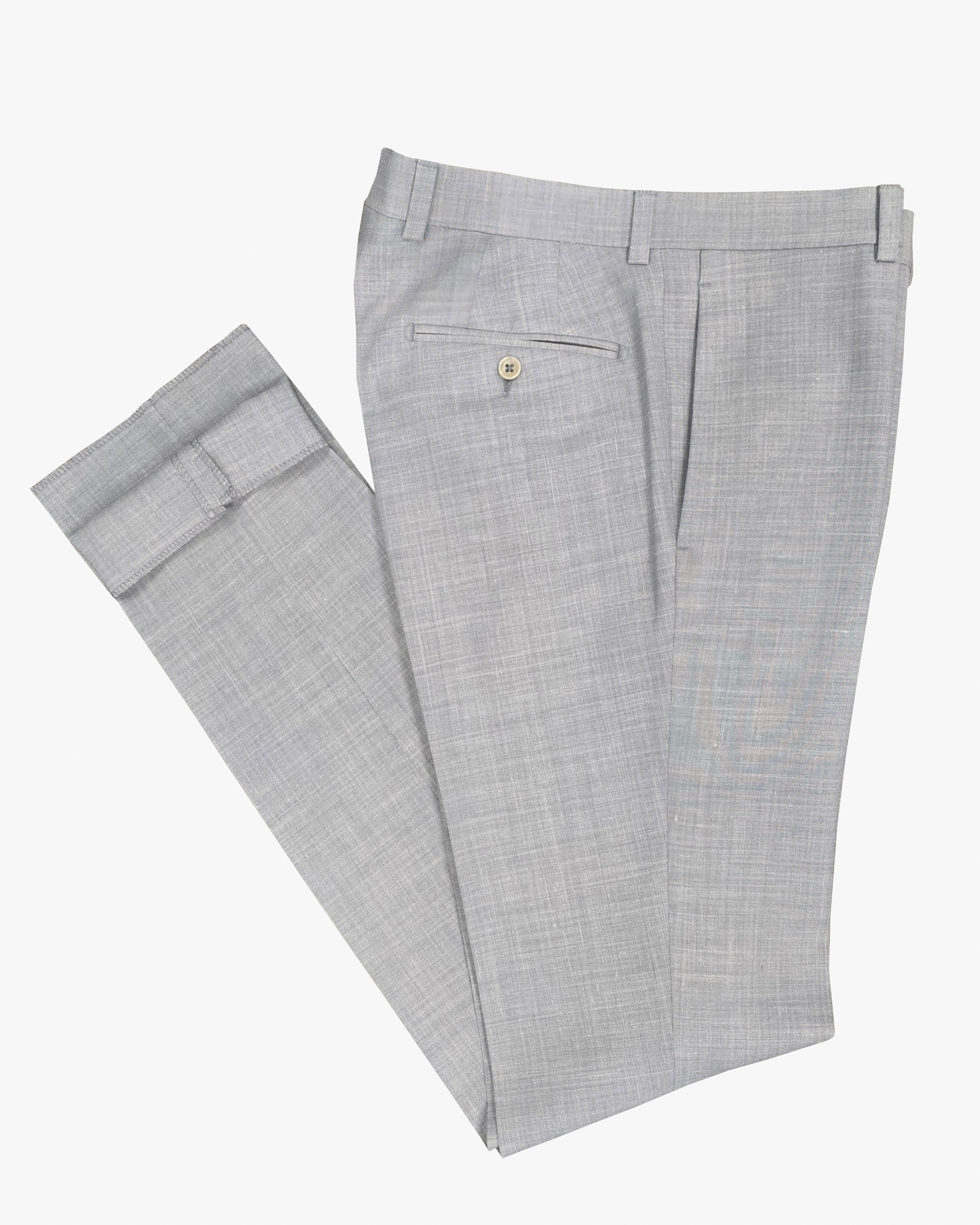 Yuri Slim Fit Linen Blend Dress Pant in Light Grey