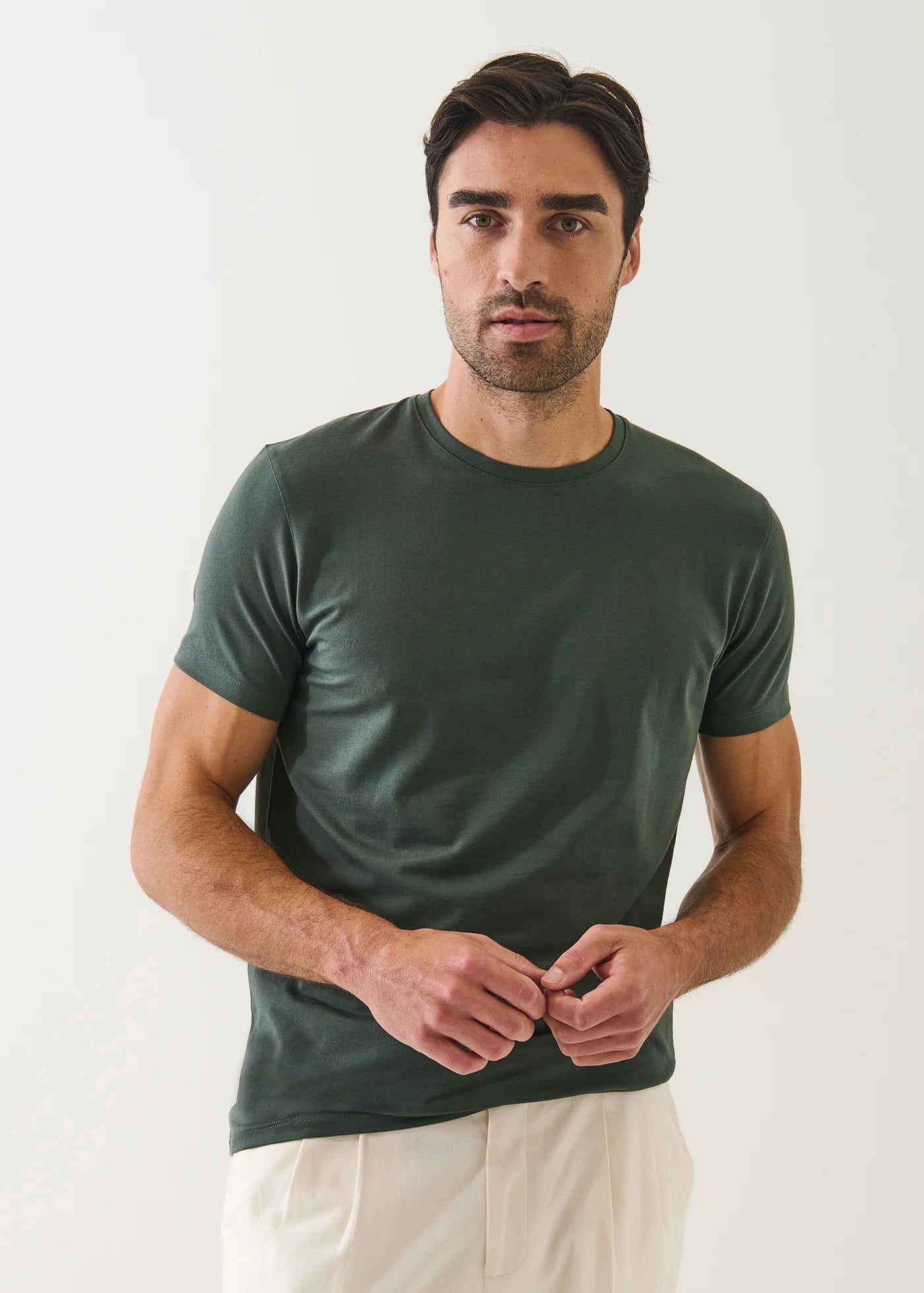 Iconic Pima Cotton Stretch T-Shirt in Seasonal Rainforest