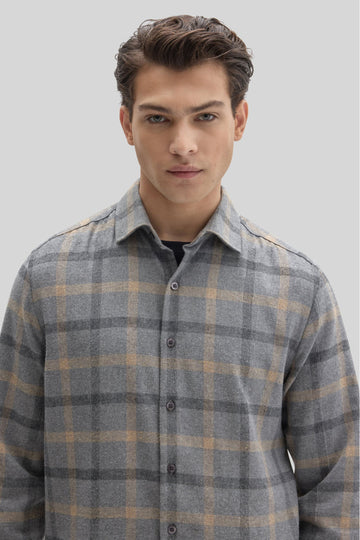 Liam Flannel Woven Shirt in Griffin Grey