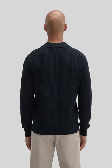 Mercato Sweater Polo in Dark Caspian