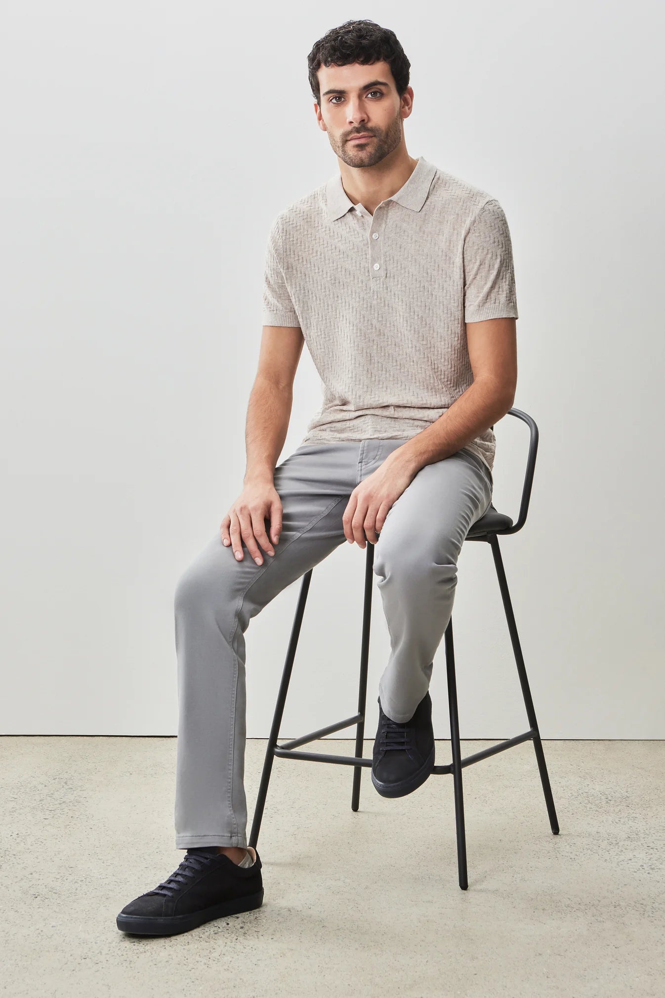 Skelling Sweater Polo in Tan