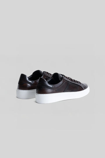 Dion Leather Sneaker in Brown