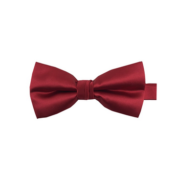 Satin Solid Pre-Tied Bowtie in Red