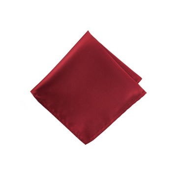Satin Solid Pre-Tied Pocket Square in Red
