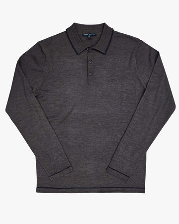 Roman Knit Sweater Polo in Brown