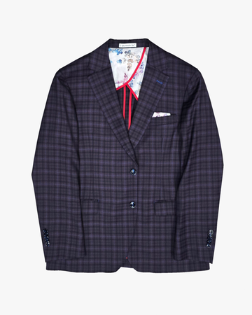 Roscoe Sport Jacket in Wine Plaid