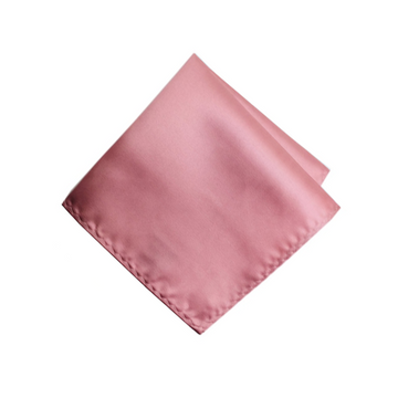 Satin Solid Pre-Tied Pocket Square in Rose