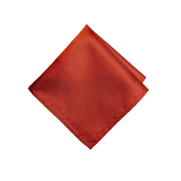 Satin Solid Pre-Tied Pocket Square in Rust