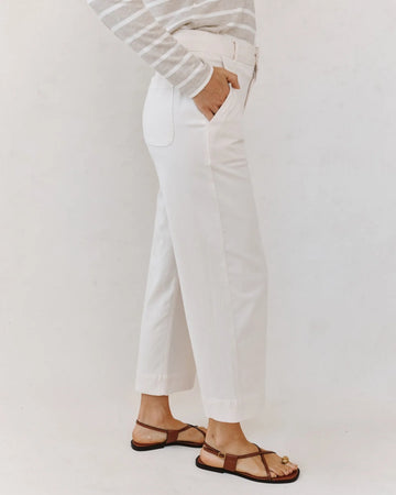 Saige Wide Leg Crop Pant in White