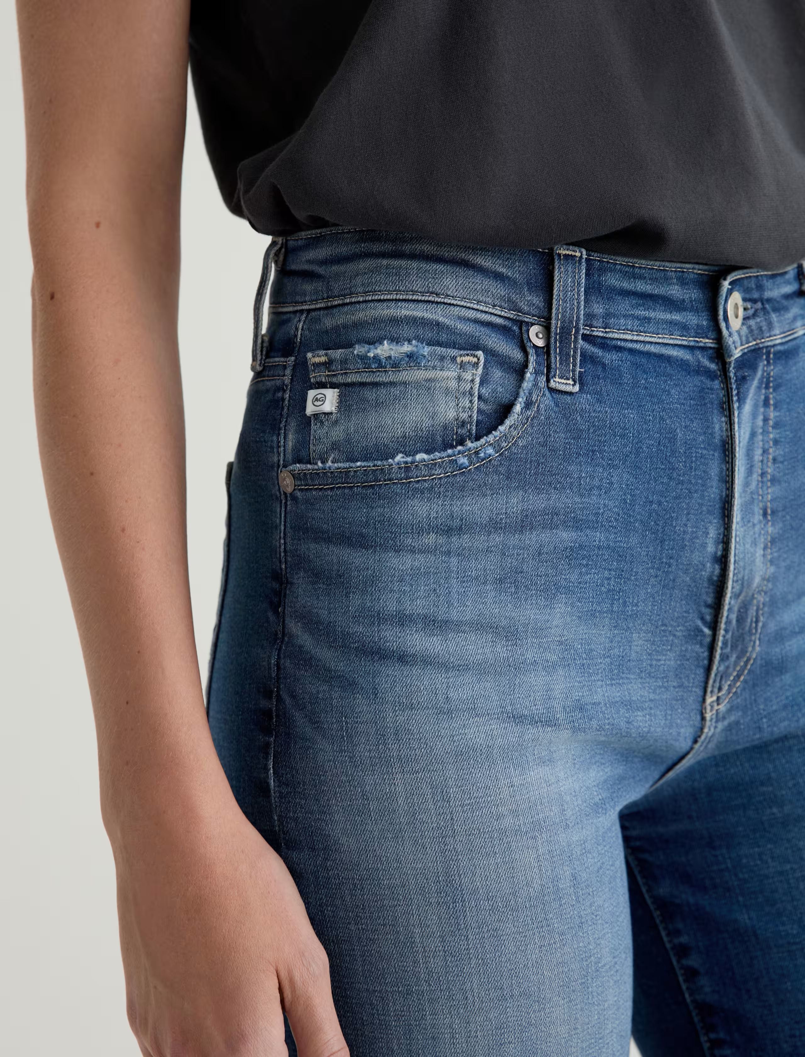 Kora High Waist Wide Leg Jean in Fable