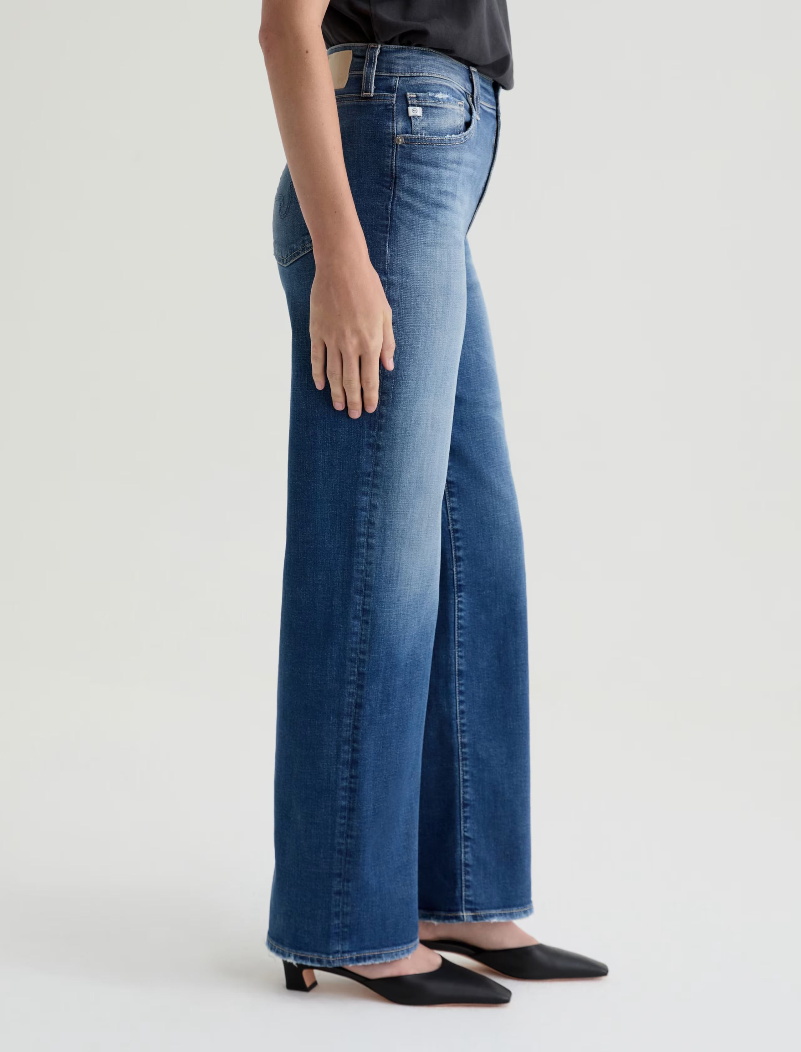 Kora High Waist Wide Leg Jean in Fable