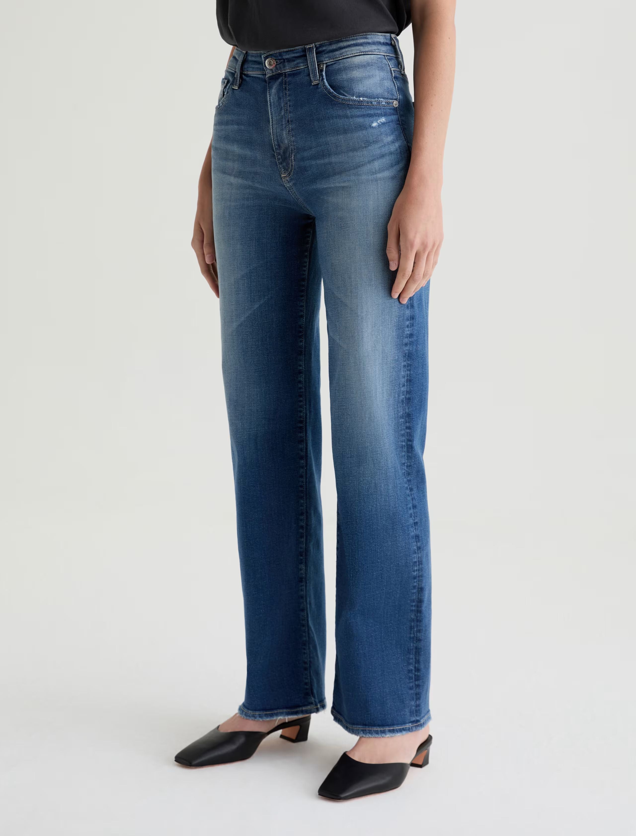 Kora High Waist Wide Leg Jean in Fable