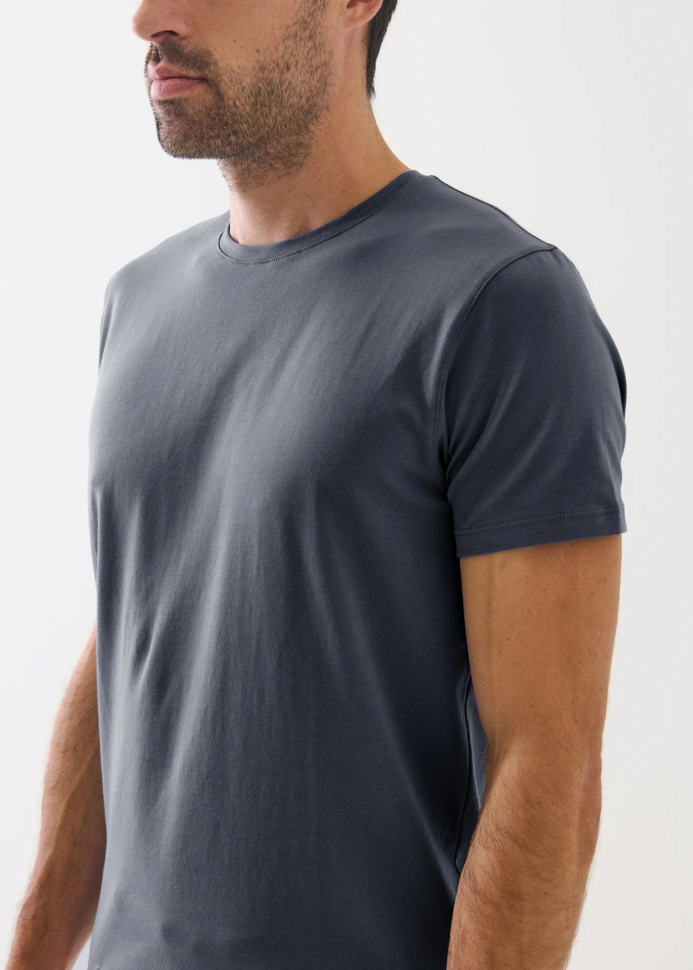 Iconic Pima Cotton Stretch T-Shirt in Seasonal Slate