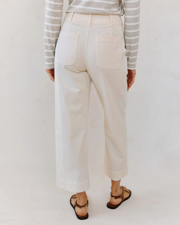 Saige Wide Leg Crop Pant in Lime Stone