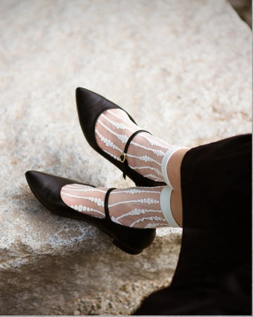 Sheer Bubble Socks in Ivory