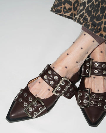 Sheer Dot Socks in Cocoa