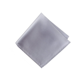 Satin Solid Pre-Tied Pocket Square in Silver