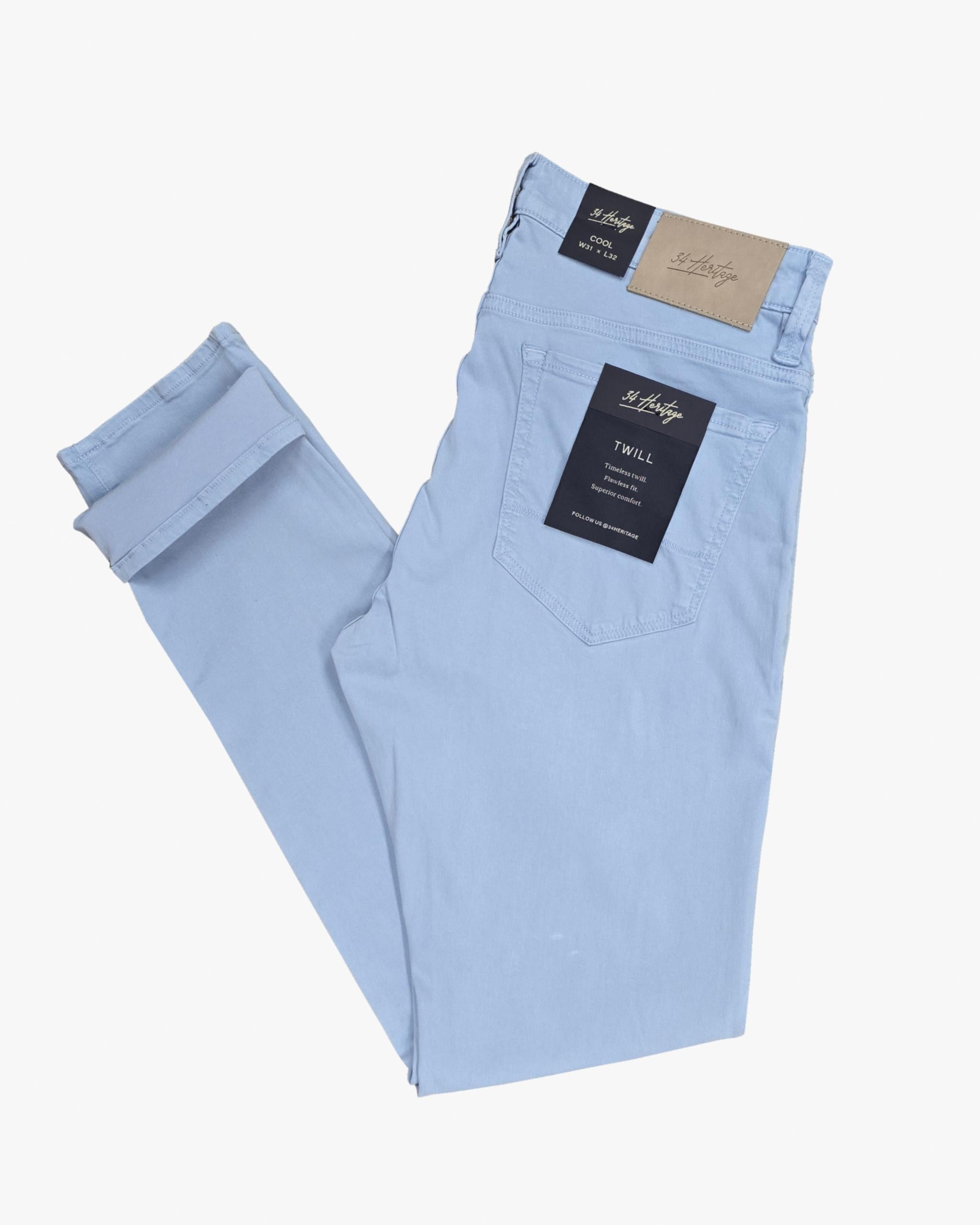 Cool Tapered Leg Casual Pant in Sky Twill