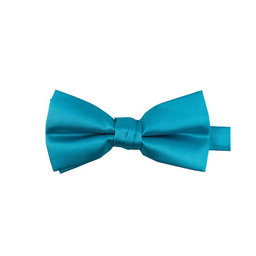 Satin Solid Pre-Tied Bowtie in Turqouise