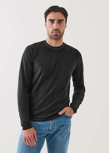 Vintage Wash Long Sleeve T-Shirt in Black