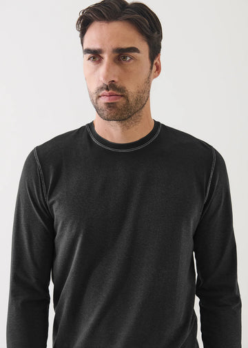Vintage Wash Long Sleeve T-Shirt in Black
