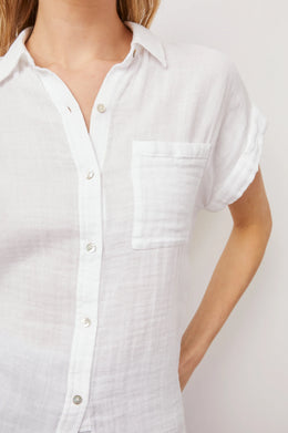 Rails Whitney Short Sleeve Shirt in White