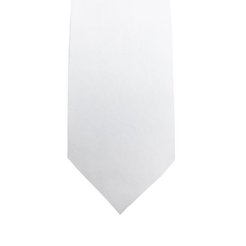 Satin Solid Tie in White