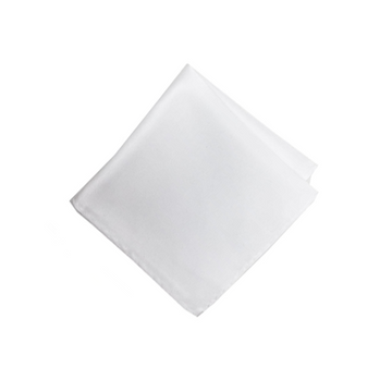 Satin Solid Pre-Tied Pocket Square in White