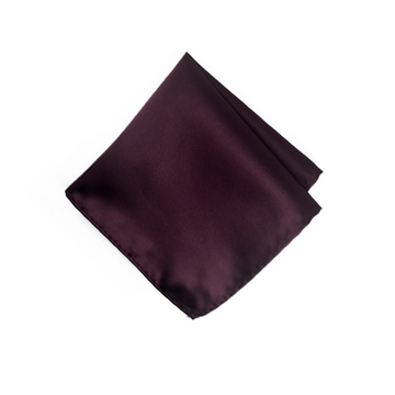 Satin Solid Pre-Tied Pocket Square in Wine