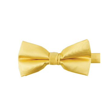 Satin Solid Pre-Tied Bowtie in Yellow