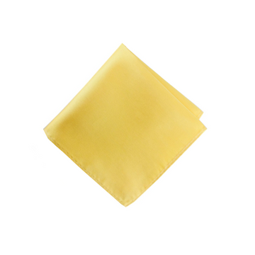 Satin Solid Pre-Tied Pocket Square in Yellow