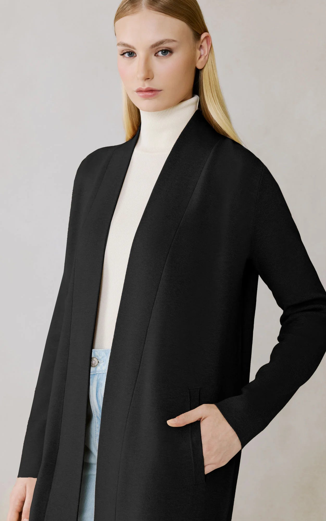 Zola Maxi Coatigan in Black