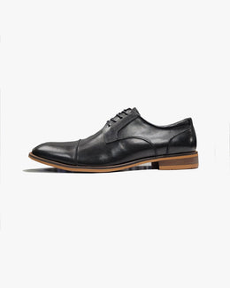 Alpha & Steele Dress Shoe Cap Toe in Black