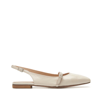 Brielle Slingback Flats in Nappa Off White