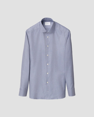 Houndstooth King Twill Dress Shirt in Blue