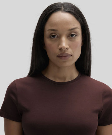 The Barakett Women's Tee in Deep Bordeaux