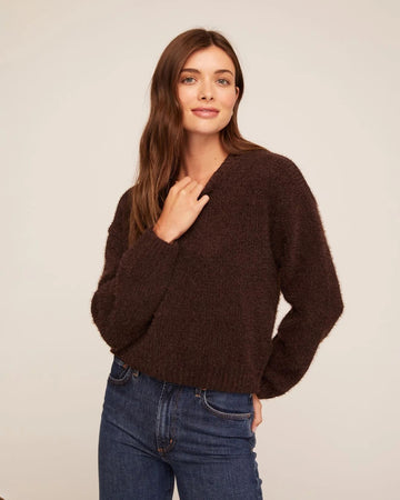 Drop Shoulder Sweater in Dark Chestnut