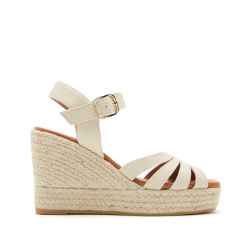Febe Wedge Sandal in Cream