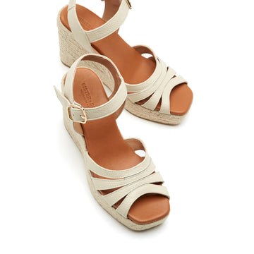 Febe Wedge Sandal in Cream